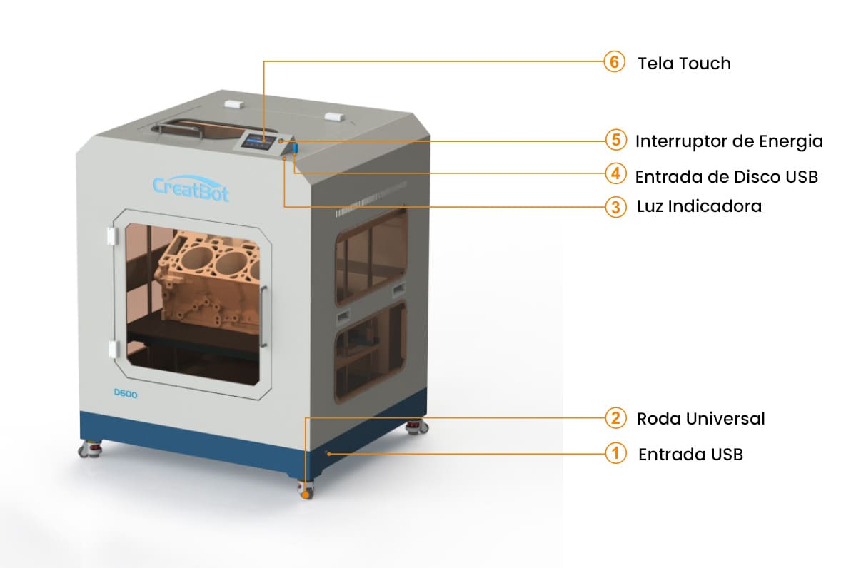 impressora 3d industrial creatbot d600 pro